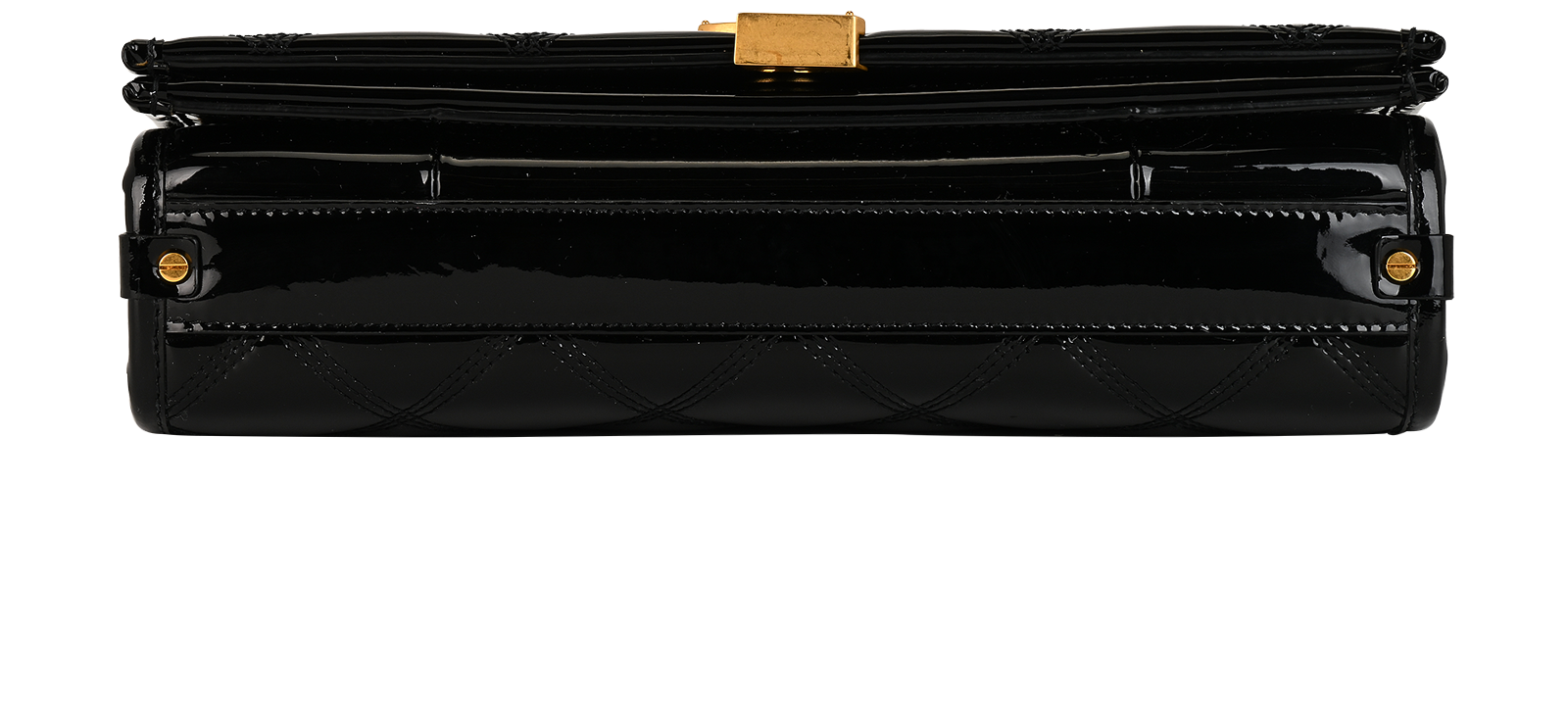 Becky Shoulder Bag, &pound;895, Handbags, Black, Patent Leather, Top view